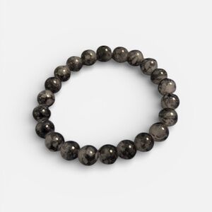 Smoky Quartz Gemstone Round Beaded Stretch Bracelet